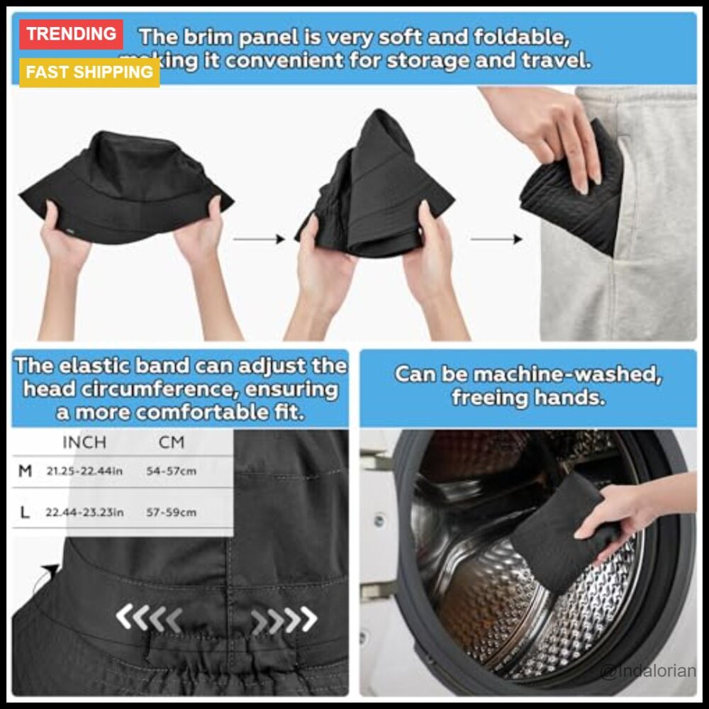 Lightweight Packable Bucket Hat Quick-Dry UV Sun … - image 4